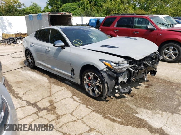 2019 Kia Stinger GT1 with VIN KNAE45LC1K6046642, listed as a Copart auction lot 64435054 with 89,049 mi miles and Salvage Title. Bid and sale history available at DreamBid. Image 4.