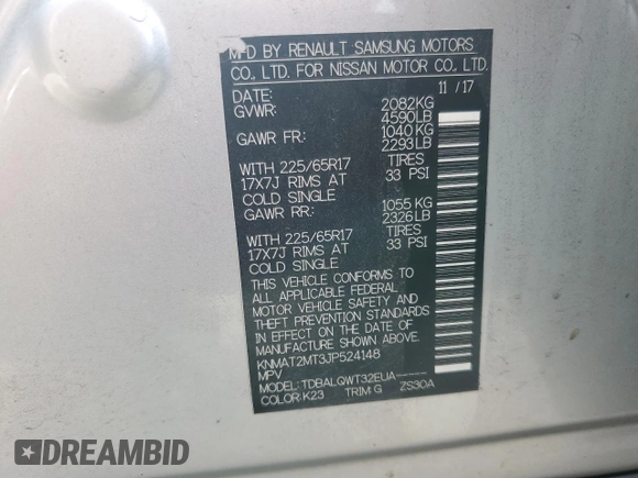 2018 Nissan Rogue SV with VIN KNMAT2MT3JP524148, listed as a Copart auction lot 50418415 with 136,970 mi miles and Salvage Title. Bid and sale history available at carsss.com. Image 14.