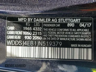 2018 Mercedes-Benz CLA 250 with VIN WDDSJ4EB1JN519379, listed as a Copart auction lot 54769285 with 114,129 mi miles and Salvage Title. Bid and sale history available at DreamBid. Image 12.