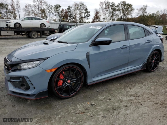 2021 Honda Civic Type R Touring with VIN SHHFK8G77MU203527, listed as a Copart auction lot 71277114 with 23,672 mi miles and Non Repairable. Bid and sale history available at carsss.com. Image 1.