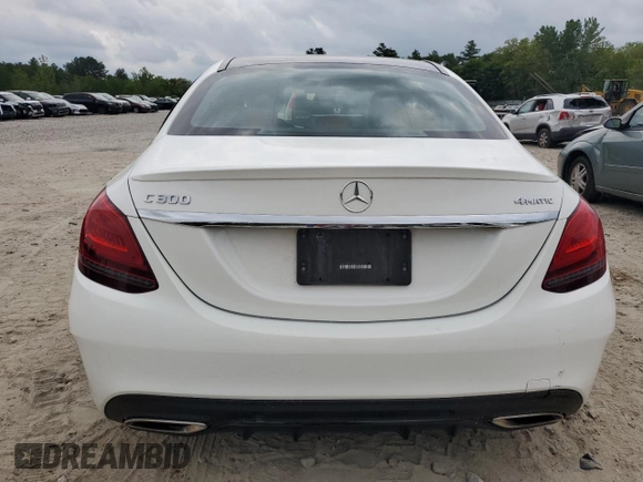2019 Mercedes-Benz C 300 with VIN 55SWF8EB0KU284346, listed as a Copart auction lot 58927195 with Not provided miles and Salvage title. Bid and sale history available at DreamBid. Image 6.