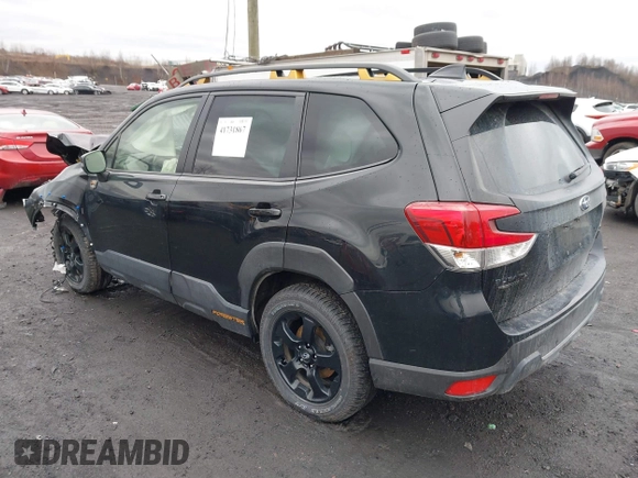2023 Subaru Forester Wilderness with VIN JF2SKAMC4PH522351, listed as a IAAI auction lot 41731867 with 24,802 mi miles. Bid and sale history available at carsss.com. Image 3.