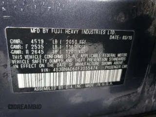 2015 Subaru Legacy 2.5i Premium with VIN 4S3BNAC60F3055474, listed as a Copart auction lot 44071105 with 0 mi miles and Salvage Title. Bid and sale history available at carsss.com. Image 12.