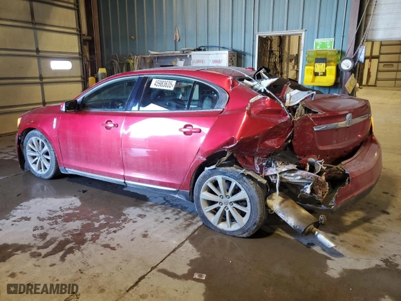 2010 Lincoln MKS w/EcoBoost with VIN 1LNHL9FT3AG602783, listed as a Copart auction lot 45983635 with 216,806 mi miles and Salvage Title. Bid and sale history available at carsss.com. Image 2.