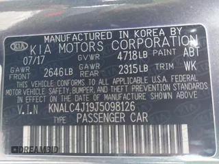 2018 Kia Cadenza Premium with VIN KNALC4J19J5098126, listed as a IAAI auction lot 41583473 with 79,360 mi miles. Bid and sale history available at carsss.com. Image 9.