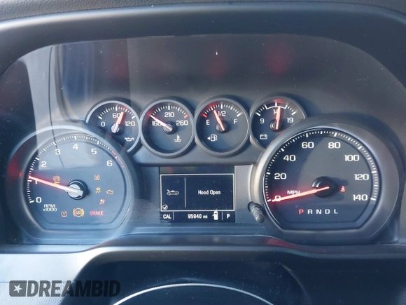 2020 Chevrolet Silverado 1500 Custom with VIN 3GCPWBEF3LG143871, listed as a IAAI auction lot 40922866 with 95,940 mi miles. Bid and sale history available at carsss.com. Image 16.