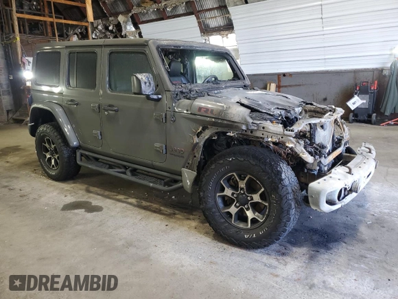 2020 Jeep Wrangler Unlimited Rubicon with VIN 1C4HJXFG2LW251956, listed as a Copart auction lot 54312505 with Not provided miles and Salvage title. Bid and sale history available at DreamBid. Image 4.