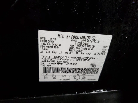 2017 Ford Explorer XLT z VIN 1FM5K8DH1HGA15992, wystawiony jako Copart lot #51671295 z przebiegiem 104 003 mil mil oraz Szkoda całkowita • Salvage title. Historia ofert i sprzedaży dostępna na DreamBid. Obrazek 14.