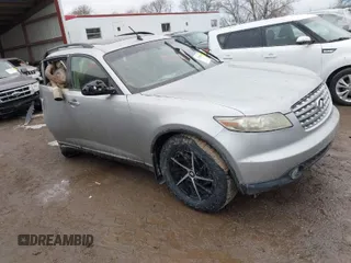 2004 Infiniti FX35 with VIN JNRAS08W54X210677, listed as a IAAI auction lot 41750461 with 1 mi miles. Bid and sale history available at carsss.com. Image 1.