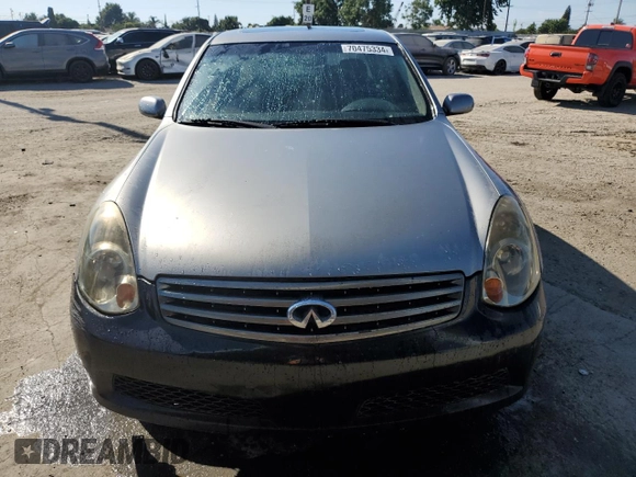 2005 Infiniti G35 with VIN JNKCV51E65M206766, listed as a Copart auction lot 70475334 with Not Provided miles and Salvage Title. Bid and sale history available at DreamBid. Image 5.