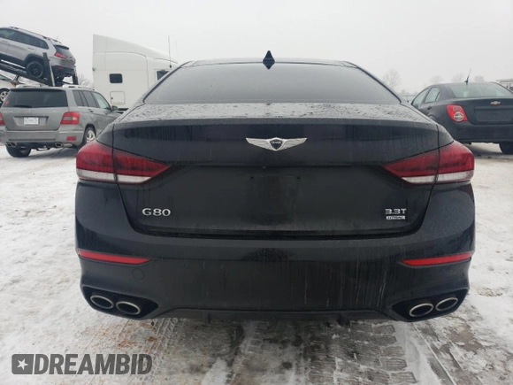2019 Genesis G80 3.3T Sport with VIN KMHGN4JB0KU285684, listed as a Copart auction lot 42705015 with 104,352 mi miles and Salvage Title. Bid and sale history available at carsss.com. Image 6.