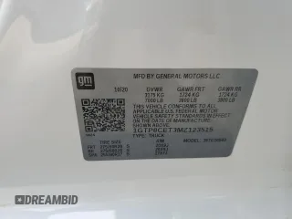 2021 GMC Sierra 1500 with VIN 1GTP8CET3MZ123515, listed as a Copart auction lot 87723335 with 56,439 mi miles and Clean Title. Bid and sale history available at DreamBid. Image 12.