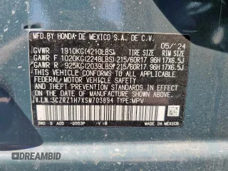 2025 Honda HR-V EX-L with VIN 3CZRZ1H7XSM703894, listed as a Copart auction lot 46490015 with 9,978 mi miles and Salvage Title. Bid and sale history available at carsss.com. Image 13.