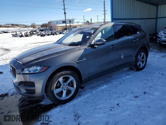 2018 Jaguar F-Pace 20d Premium with VIN SADCJ2FN2JA260943, listed as a Copart auction lot 83870134 with 84,396 mi miles and Salvage Title. Bid and sale history available at DreamBid. Image 1.