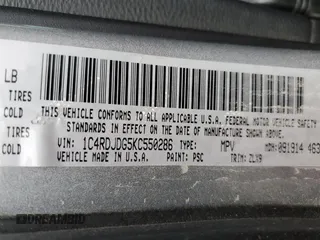 2019 Dodge Durango GT Plus with VIN 1C4RDJDG5KC550286, listed as a Copart auction lot 52127855 with 106,738 mi miles and Salvage title. Bid and sale history available at DreamBid. Image 15.