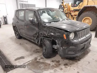 2016 Jeep Renegade Sport with VIN ZACCJAAW7GPC67336, listed as a IAAI auction lot 41508843 with 83,535 mi miles and . Bid and sale history available at carsss.com. Image 1.