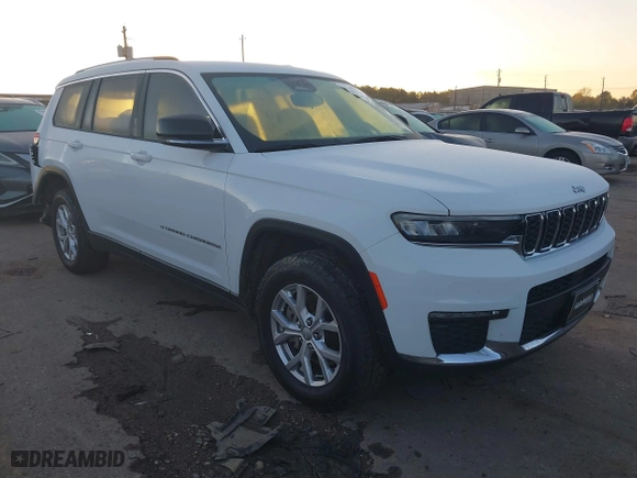 2021 Jeep Grand Cherokee L Limited with VIN 1C4RJKBGXM8196322, listed as a IAAI auction lot 41144926 with 59,185 mi miles. Bid and sale history available at carsss.com. Image 1.
