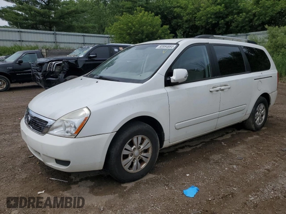 2012 Kia Sedona LX with VIN KNDMG4C7XC6494334, listed as a Copart auction lot 60884664 with 271,064 mi miles and Clean Title. Bid and sale history available at carsss.com. Image 1.