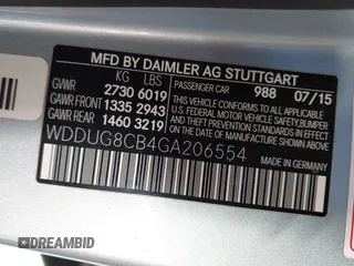 2016 Mercedes-Benz S 550 with VIN WDDUG8CB4GA206554, listed as a IAAI auction lot 41668452 with 299,833 mi miles and . Bid and sale history available at carsss.com. Image 9.