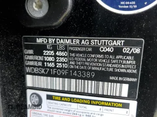 2009 Mercedes-Benz SL 550 with VIN WDBSK71F09F143389, listed as a Copart auction lot 49651665 with 110,204 mi miles and Salvage title. Bid and sale history available at DreamBid. Image 12.