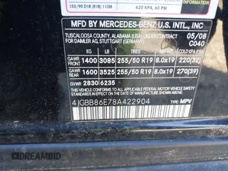 2008 Mercedes-Benz M 350 z VIN 4JGBB86E78A422904, wystawiony jako IAAI lot #42320429 z przebiegiem 274 358 mil mil oraz . Historia ofert i sprzedaży dostępna na DreamBid. Obrazek 9.