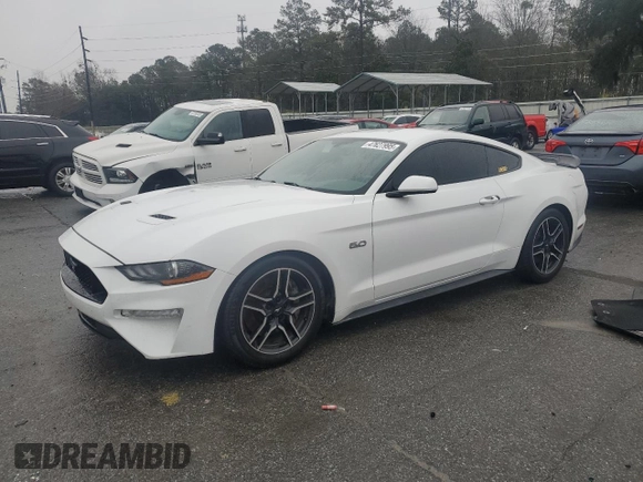 2019 Ford Mustang GT with VIN 1FA6P8CF5K5199725, listed as a Copart auction lot 47627995 with 57,896 mi miles and Clean title. Bid and sale history available at DreamBid. Image 1.
