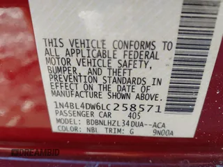 2020 Nissan Altima SV z VIN 1N4BL4DW6LC258571, wystawiony jako IAAI lot #41428795 z przebiegiem 74 977 mil mil oraz . Historia ofert i sprzedaży dostępna na DreamBid. Obrazek 9.