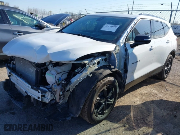 2023 Chevrolet Blazer LT with VIN 3GNKBJRSXPS162712, listed as a IAAI auction lot 42056878 with 52,500 mi miles and . Bid and sale history available at DreamBid. Image 2.