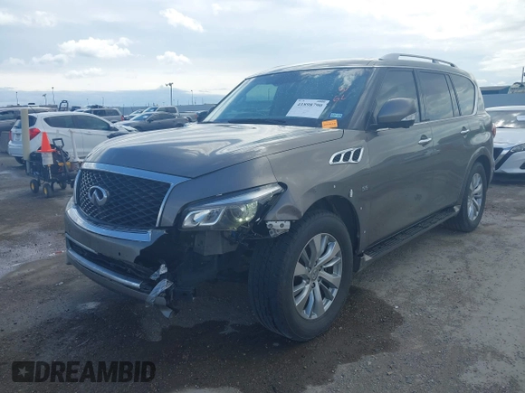 2017 Infiniti QX80 with VIN JN8AZ2NF8H9644800, listed as a IAAI auction lot 41898790 with 129,262 mi miles. Bid and sale history available at carsss.com. Image 17.