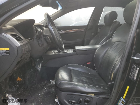 2015 Hyundai Genesis 3.8L with VIN KMHGN4JEXFU039273, listed as a Copart auction lot 45226855 with 0 mi miles and Salvage Title. Bid and sale history available at carsss.com. Image 7.