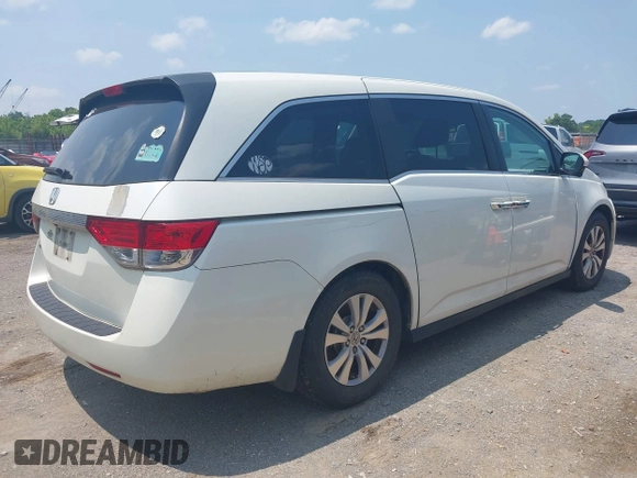 2014 Honda Odyssey EX-L z VIN 5FNRL5H66EB049572, wystawiony jako IAAI lot #42393201 z przebiegiem 145 793 mil mil oraz . Historia ofert i sprzedaży dostępna na DreamBid. Obrazek 4.