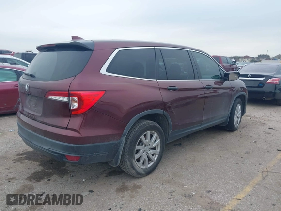 2019 Honda Pilot LX with VIN 5FNYF5H12KB023764, listed as a IAAI auction lot 41589629 with 66,879 mi miles. Bid and sale history available at carsss.com. Image 4.