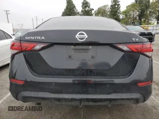 2020 Nissan Sentra SV with VIN 3N1AB8CV2LY220192, listed as a Copart auction lot 55653145 with 37,621 mi miles and Salvage Title. Bid and sale history available at carsss.com. Image 6.