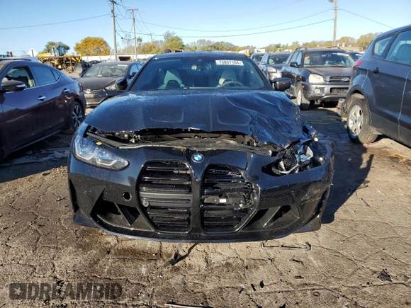 2024 BMW M4 Competition xDrive with VIN WBS43AZ03RCN56860, listed as a Copart auction lot 75937104 with 0 mi miles and Salvage Title. Bid and sale history available at carsss.com. Image 5.