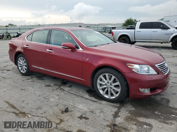 2011 Lexus LS 460 with VIN JTHCL5EF4B5009688, listed as a Copart auction lot 54052255 with 129,940 mi miles and Salvage title. Bid and sale history available at DreamBid. Image 4.