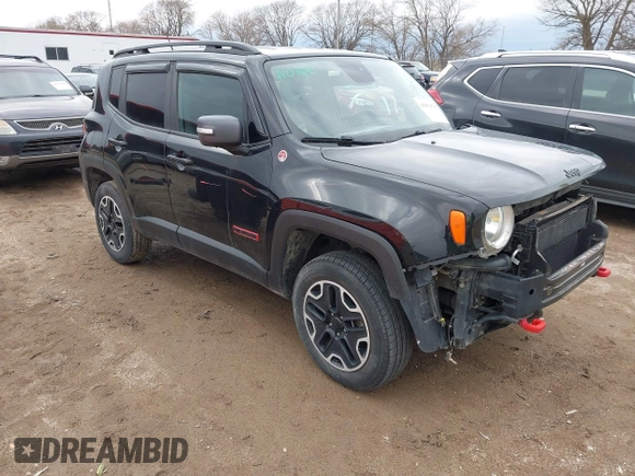 2017 Jeep Renegade Deserthawk with VIN ZACCJBCB4HPE77734, listed as a IAAI auction lot 41951678 with 105,872 mi miles and . Bid and sale history available at DreamBid. Image 1.