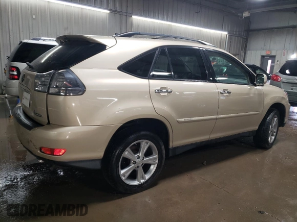 2008 Lexus RX 400h with VIN JTJHW31U582046795, listed as a Copart auction lot 51771335 with Not Provided miles and Salvage Title. Bid and sale history available at DreamBid. Image 3.