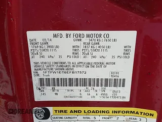 2014 Ford F-150 XL with VIN 1FTFW1ET6EFB17572, listed as a IAAI auction lot 42475681 with Not provided miles and . Bid and sale history available at DreamBid. Image 9.