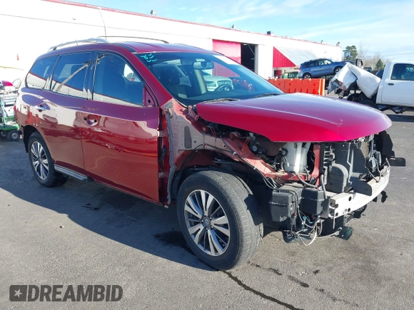2018 Nissan Pathfinder SV with VIN 5N1DR2MN5JC626504, listed as a IAAI auction lot 41206405 with 128,863 mi miles. Bid and sale history available at carsss.com. Image 1.
