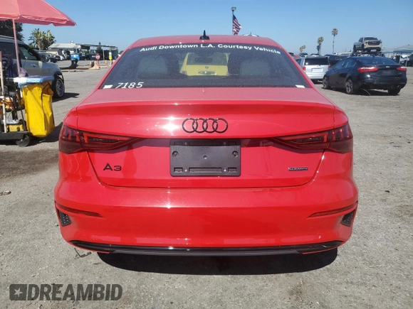 2023 Audi A3 Premium with VIN WAUGUDGY7PA027185, listed as a Copart auction lot 67068784 with 13,254 mi miles and Salvage Title. Bid and sale history available at carsss.com. Image 6.