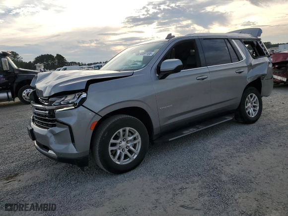 2023 Chevrolet Tahoe LT with VIN 1GNSKNKD0PR381118, listed as a Copart auction lot 43597495 with 44,953 mi miles and Salvage Title. Bid and sale history available at carsss.com. Image 1.