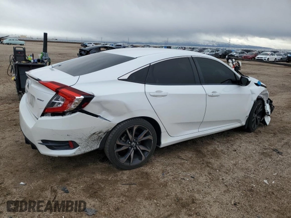 2019 Honda Civic Sedan Sport with VIN 2HGFC2F81KH542637, listed as a Copart auction lot 49427385 with 80,025 mi miles and Salvage Title. Bid and sale history available at carsss.com. Image 3.