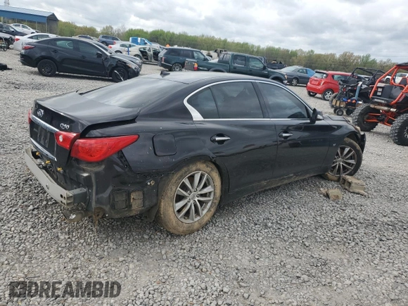2014 Infiniti Q50 with VIN JN1BV7AP7EM691691, listed as a Copart auction lot 51121275 with 310,795 mi miles and Salvage title. Bid and sale history available at DreamBid. Image 3.