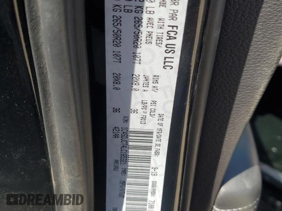 2020 Dodge Durango R/T with VIN 1C4SDJCT4LC165321, listed as a Copart auction lot 48477745 with 73,524 mi miles and Salvage title. Bid and sale history available at DreamBid. Image 15.
