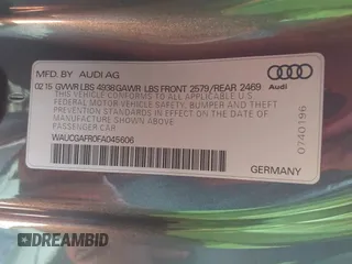 2015 Audi S5 Premium Plus with VIN WAUCGAFR0FA045606, listed as a IAAI auction lot 41962738 with 199,416 mi miles. Bid and sale history available at carsss.com. Image 9.