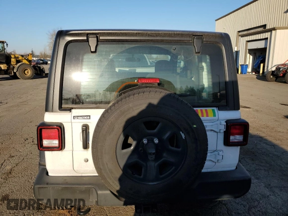 2021 Jeep Wrangler Sport with VIN 1C4GJXAGXMW725656, listed as a Copart auction lot 42826795 with 38,187 mi miles and Salvage Title. Bid and sale history available at DreamBid. Image 6.