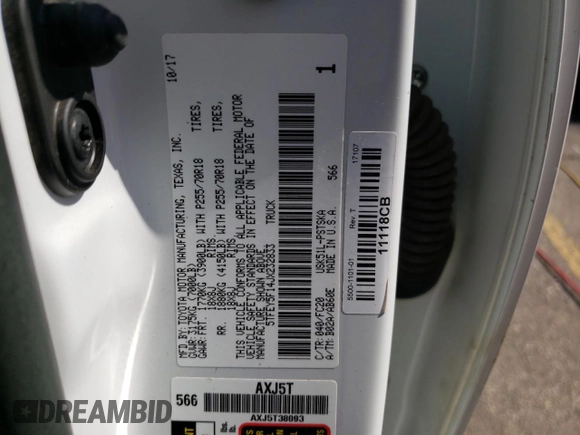 2018 Toyota Tundra 2WD SR5 with VIN 5TFEY5F14JX232833, listed as a Copart auction lot 78046644 with 88,525 mi miles and Salvage Title. Bid and sale history available at carsss.com. Image 12.