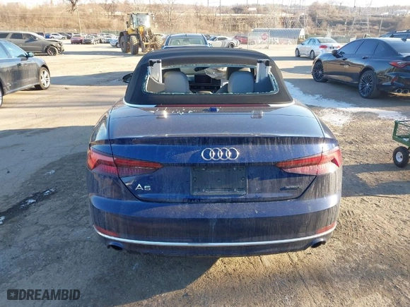 2019 Audi A5 Cabriolet Premium Plus with VIN WAUYNGF59KN001750, listed as a IAAI auction lot 41628555 with NaN miles. Bid and sale history available at carsss.com. Image 16.