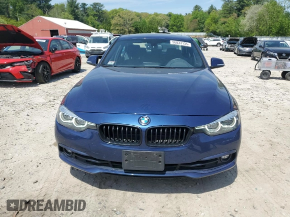 2018 BMW 3 Series 330i xDrive with VIN WBA8D9C54JEM33342, listed as a Copart auction lot 56833135 with 36,434 mi miles and Salvage title. Bid and sale history available at DreamBid. Image 5.