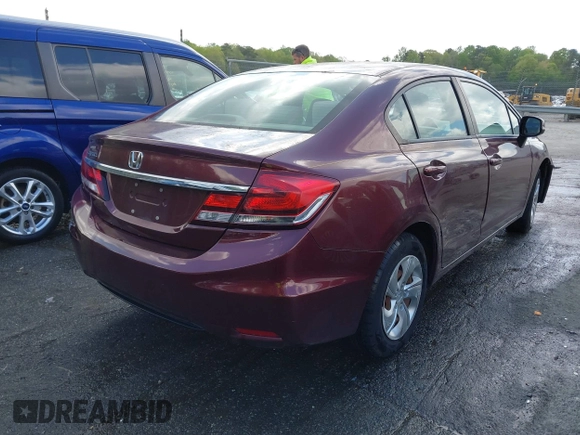 2013 Honda Civic LX with VIN 19XFB2F58DE224648, listed as a IAAI auction lot 41985106 with Not Provided miles and . Bid and sale history available at DreamBid. Image 4.